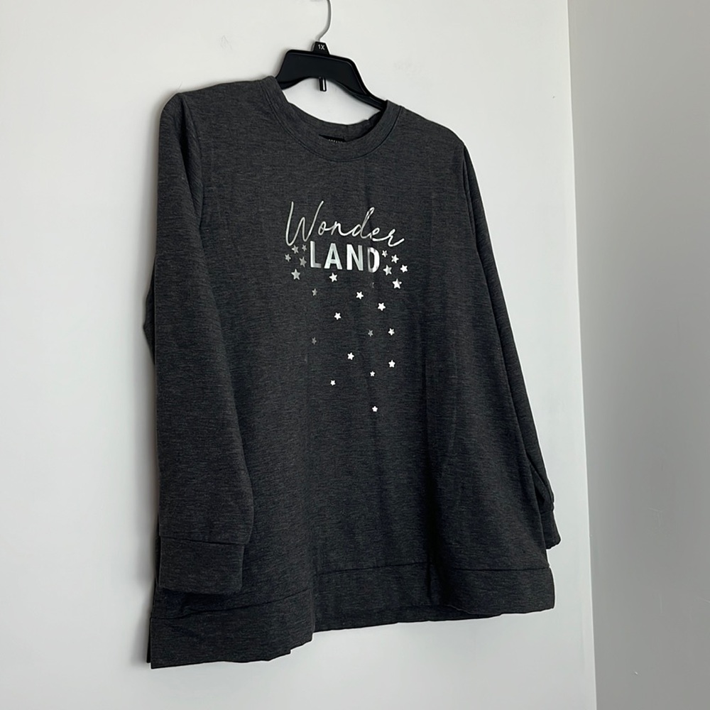 NWOT Lane Bryant gray crew neck sweatshirt